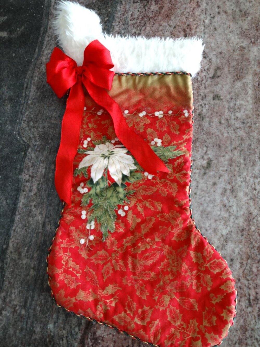 Extra Large 26"x14" Elegant Handmade Heirloom Christmas Stocking